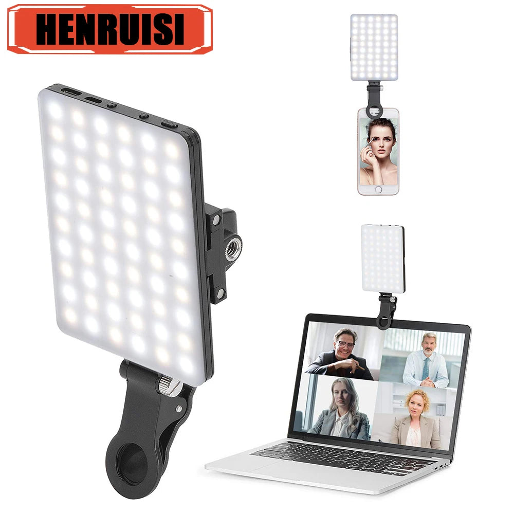 LED Selfie Light: 3 Modes Adjustable Brightness