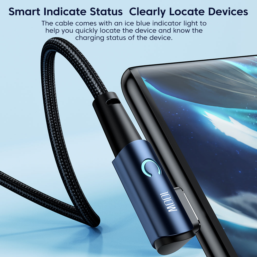 USB-C to USB-C 100W 90° Cable for MacBook/iPad/Xiaomi