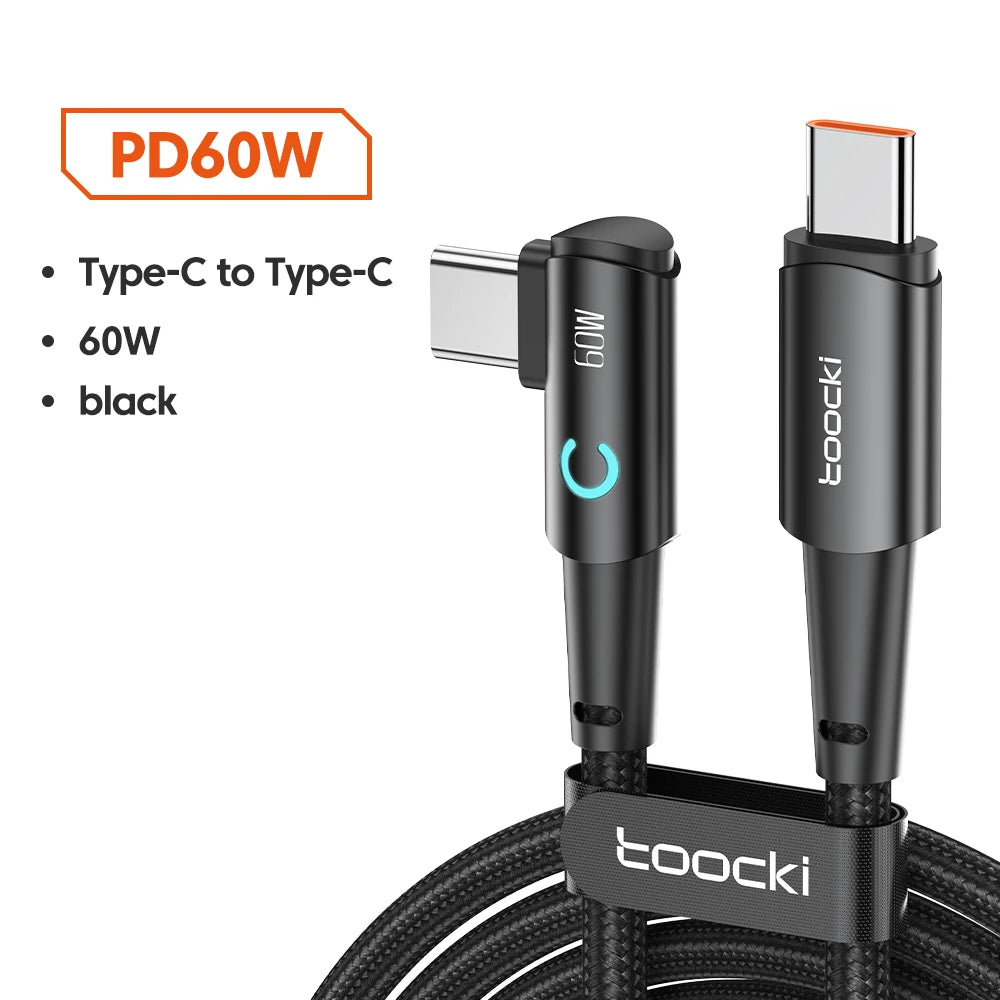 USB-C to USB-C 100W 90° Cable for MacBook/iPad/Xiaomi