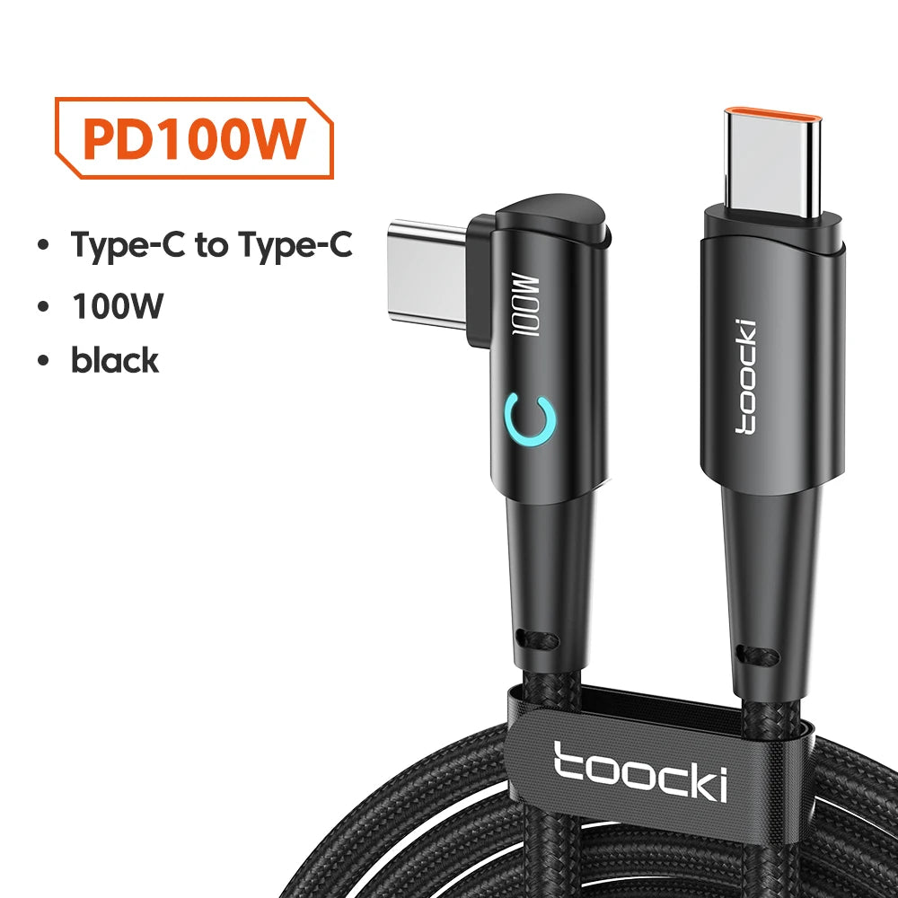 USB-C to USB-C 100W 90° Cable for MacBook/iPad/Xiaomi