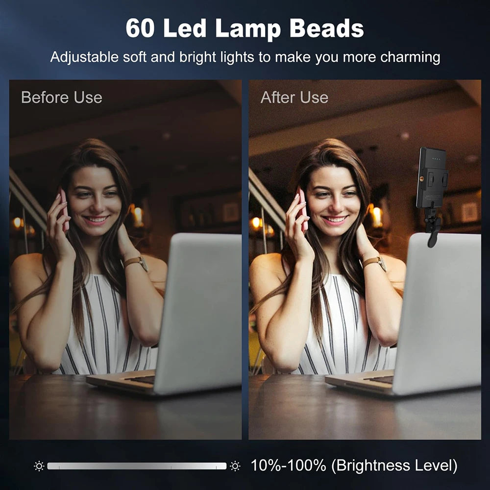 LED Selfie Light: 3 Modes Adjustable Brightness